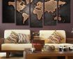 5 Panel World Map Oil Painting