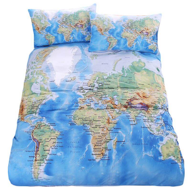 World Map Bedding Set Travel Bible Shop