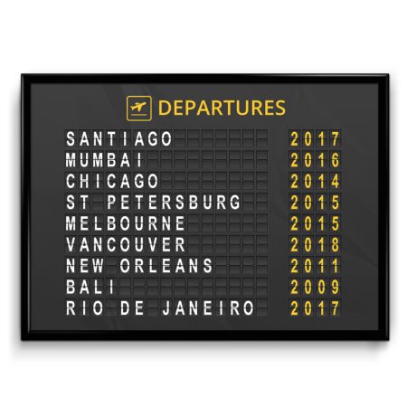 Custom Airport Departure Board Poster