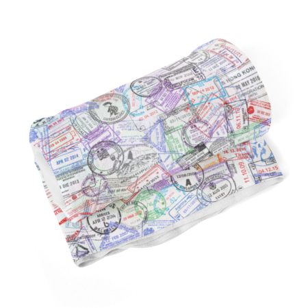 Custom Passport Stamp Throw Blanket